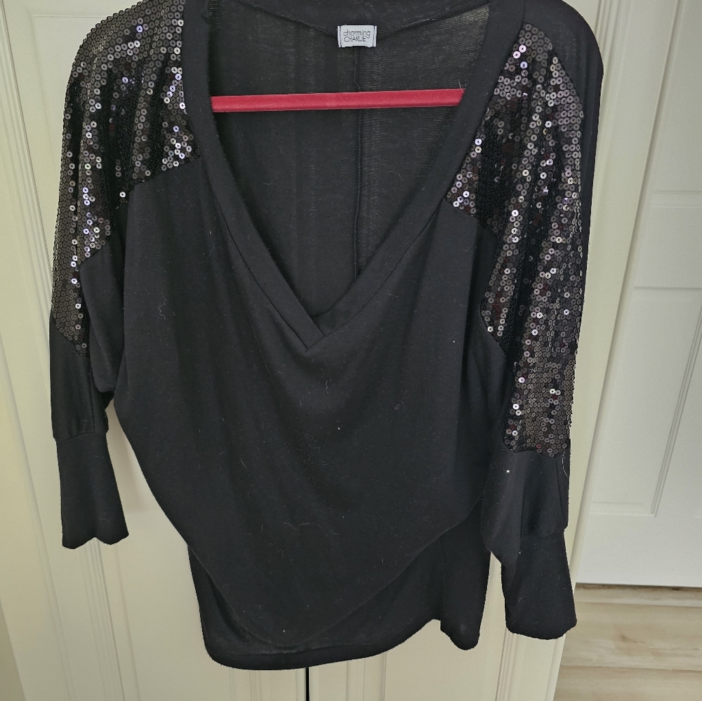 Charming Charlie's sequin shoulder top